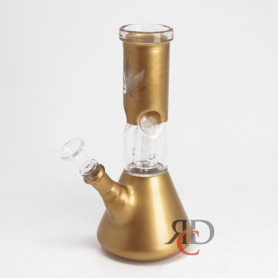 WATER PIPE SINGLE PERCULATOR GOLD LEAF PR1016 1CT